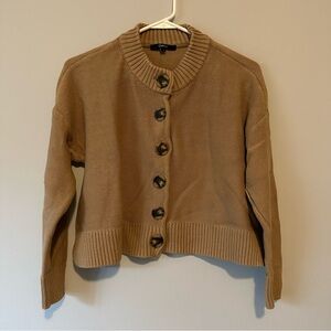 Quince cotton cropped cardigan in size xs